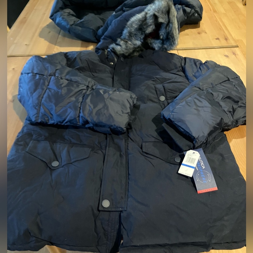 NWT Nautica JR2703 Tempasphere Puffer Parka w Faux Fur Hood Size XL